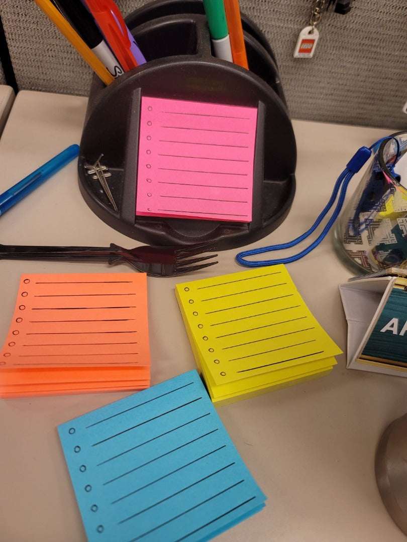 Post-It Notes Templates 8 and 10 Ruled Lines with Tick Boxes Heart Forge Solutions