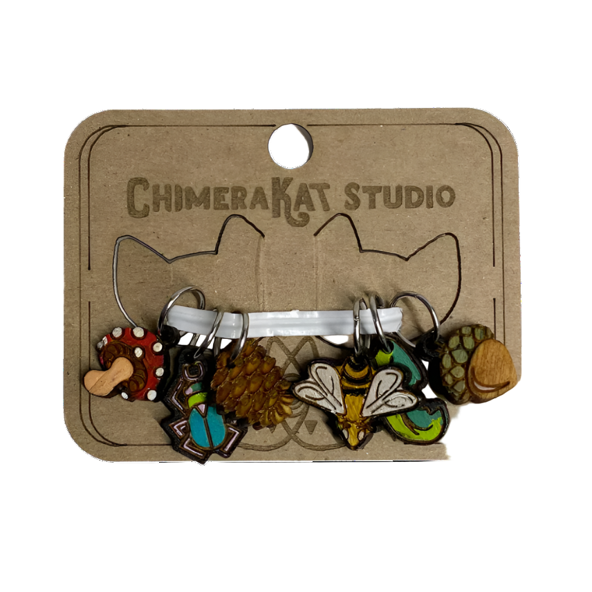 Hand-painted Stitch Markers by ChimeraKat Studio