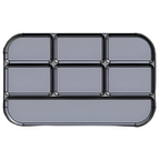 Graphic of a TinSert with 2 rows of 3 and 1 row of 1