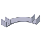 A jig for holding 1" metal stock at 72 degrees for welding.