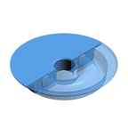 Example of an RV Port Cover with a cut-away chowing the magnets.