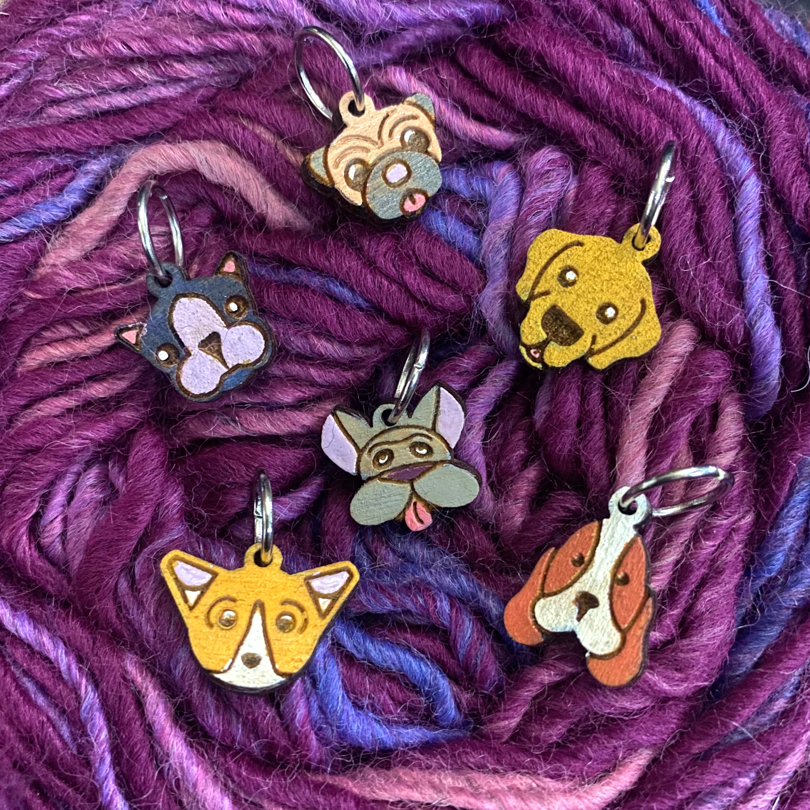 Hand-painted Stitch Markers by ChimeraKat Studio